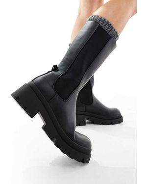 ONLY Botas Negras Con Suela Gruesa De Cuero Sintético De - Negro