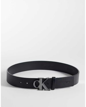 Calvin Klein Textured Buckle Belt 40Mm - Grey