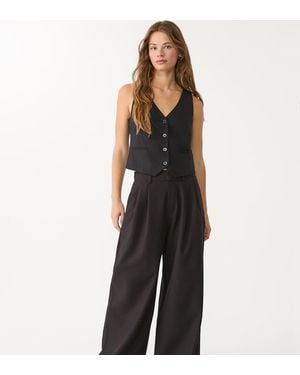 Stradivarius Tall Super Wide-Leg Adjustable Trousers - Black