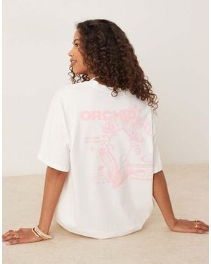 ASOS Oversized T-shirt With Orchid Flower Back Graphic - Green