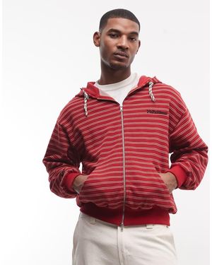 No Problemo 100% Cotton Mini Logo Hoodie With Double Zip Through - Red
