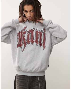 Karlkani Felpa Girocollo Mélange Con Logo - Grigio