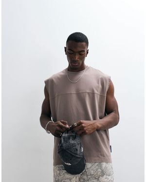 Collusion Jersey Tank Top - Brown