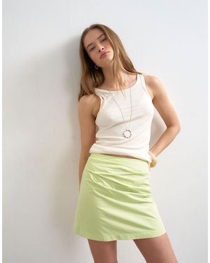 TOPSHOP Draped Tuckside Mini Skirt - Green