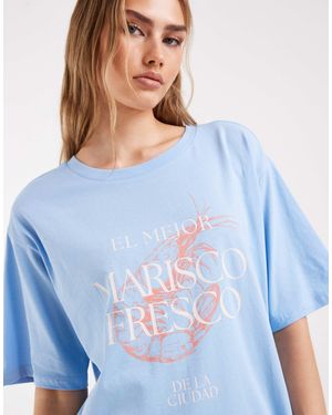 ONLY – oversize-t-shirt - Blau