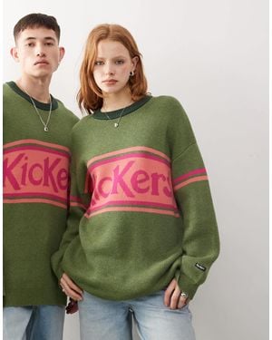 Kickers Oversized Knit Sweater With Logo - Green