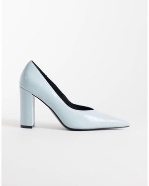 ASOS Panda High Block Heel Court Shoes - White