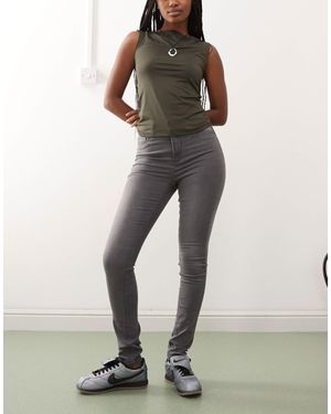 Noisy May Callie High Waisted Skinny Jeans - Gray