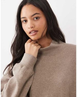 Abercrombie & Fitch Set Funnel Neck Sweatshirt - Brown