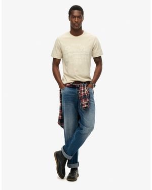 Superdry – vintage – t-shirt - Blau