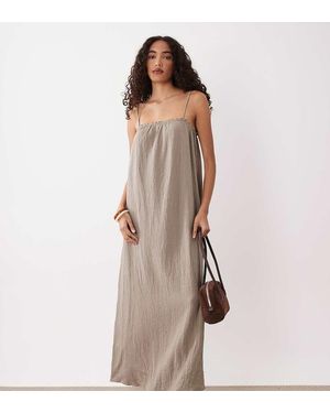 JDY Tall Mouwloze Maxi Jurk Van Kaasdoek - Naturel