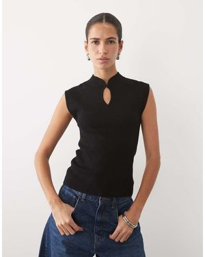 Mango Mouwloze Top - Zwart