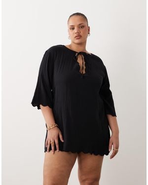 Esmee Curve Esmée Curve Mini Dress Beach Cover Up - Black