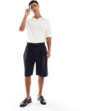 Pull&Bear Smart Tailored Short - Blue