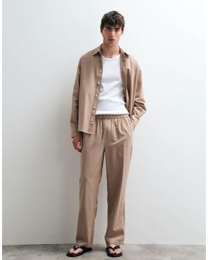 ASOS COLLECTIVE – ac-b-253 – klassische hose aus baumwolle mit leinen - Weiß