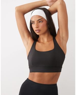 4505 Icon Active High Support Scoop Neck Sports Bra With Adjustable Straps - Black