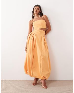 ARRANGE Co-ord High Waisted Bubble Midi Skirt - Natural