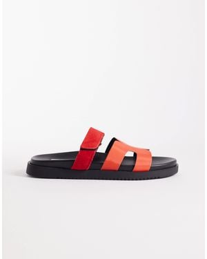 Steve Madden Missile Sandals With Straps - Red