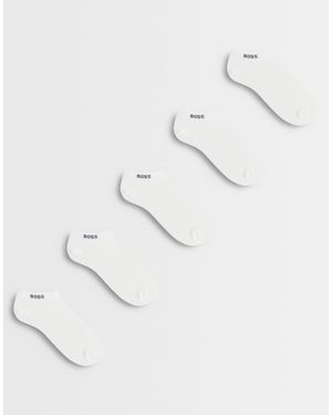 BOSS 5 Pack Logo Trainer Socks - White