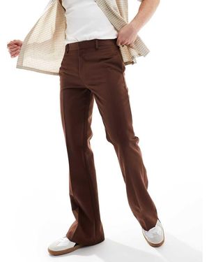 ASOS Smart Flared Trousers - Brown