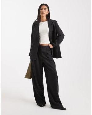 Vero Moda Wide Leg Pleat Front Tailored Trouser Co-ord - Black
