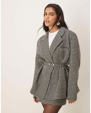 Vrg Grl Oversized Shoulder Blazer - Gray