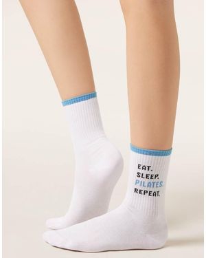 Calzedonia Wellness Text Socks - White