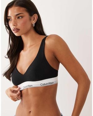 Calvin Klein Icon Cotton Modal Push Up Triangle Bra - Black