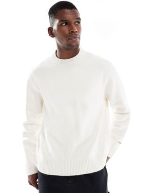 Jack & Jones Oversize Thick Crew Neck Sweater - White