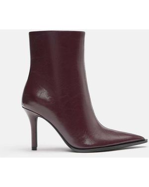 Pull&Bear Stiletto Heel Ankle Boots - Purple