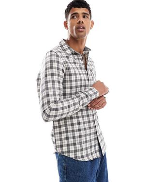 Brave Soul Camicia Bianca E Nera A Quadri - Bianco
