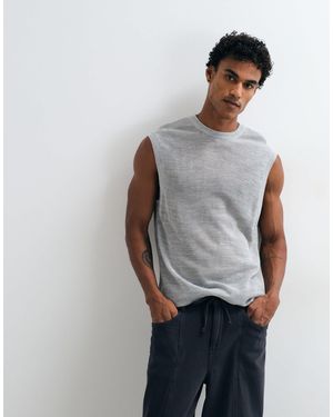 ASOS Relaxed Knitted Mesh Tank - Gray