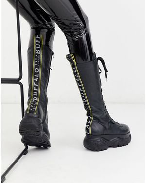 Buffalo – London Gill – Kniehohe Stiefel - Schwarz