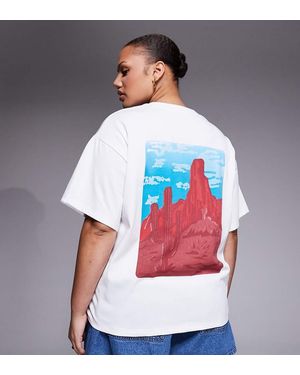 South Beach Camiseta Blanca Extragrande Con Estampado "Arizona" De - Blanco