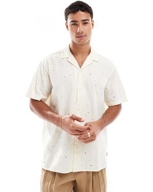 Jack & Jones Oversize Embroidered Shirt - White