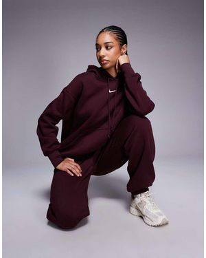 Nike Sudaderas Extragrande Con Capucha De Felpa Phoenix De -Rojo