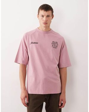 ASOS Washed Relaxed T-shirt With Raglan Sleeve - Pink