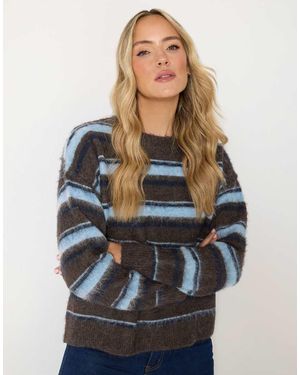 Long Tall Sally Stripe Knit Jumper - Blue