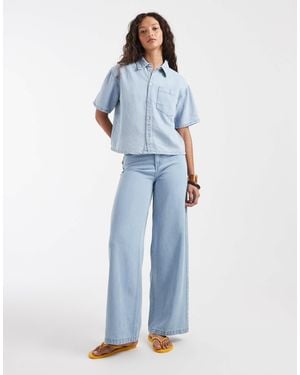 Pieces Wide Leg Jeans Co-ord - Blue