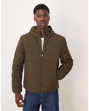 Mango Padded Hooded Jacket - Brown