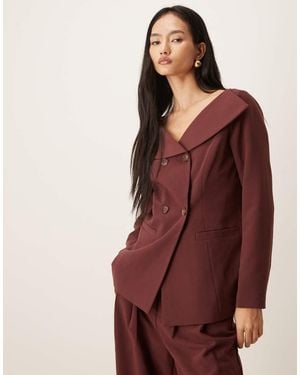 Aware Blazer Met Open Kraag - Rood