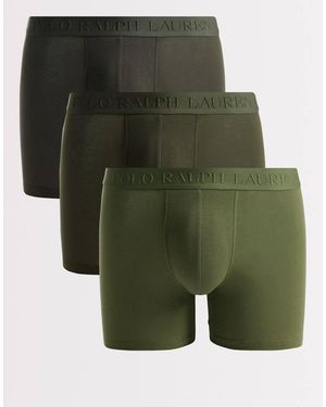 Polo Ralph Lauren 3 Pack Of Stretch Cotton Tonal Boxer Briefs - Green