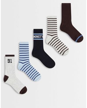 Cotton On 5-pack Crew Socks - White