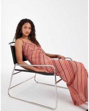 Vero Moda Chevron Knit Crochet Cami Midi Dress - White