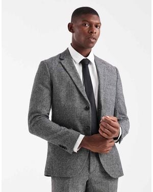 Jack & Jones Slim-Fit Colbert Van Wolmix Met Textuur - Grijs