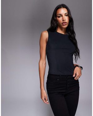 GOOD AMERICAN Weightless Corset Tank Top - Grey