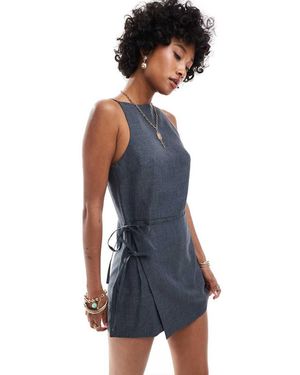 Collusion 00s Skort Wrap Playsuit - Blue