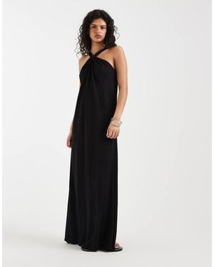 Vero Moda Knot Detail Halter Neck Maxi Dress - White