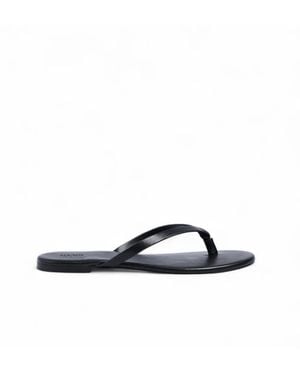 NA-KD Leather Flip Flops - White