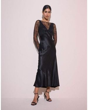 Nobody's Child Lace Detail Satin Kimber Midi Dress - Pink